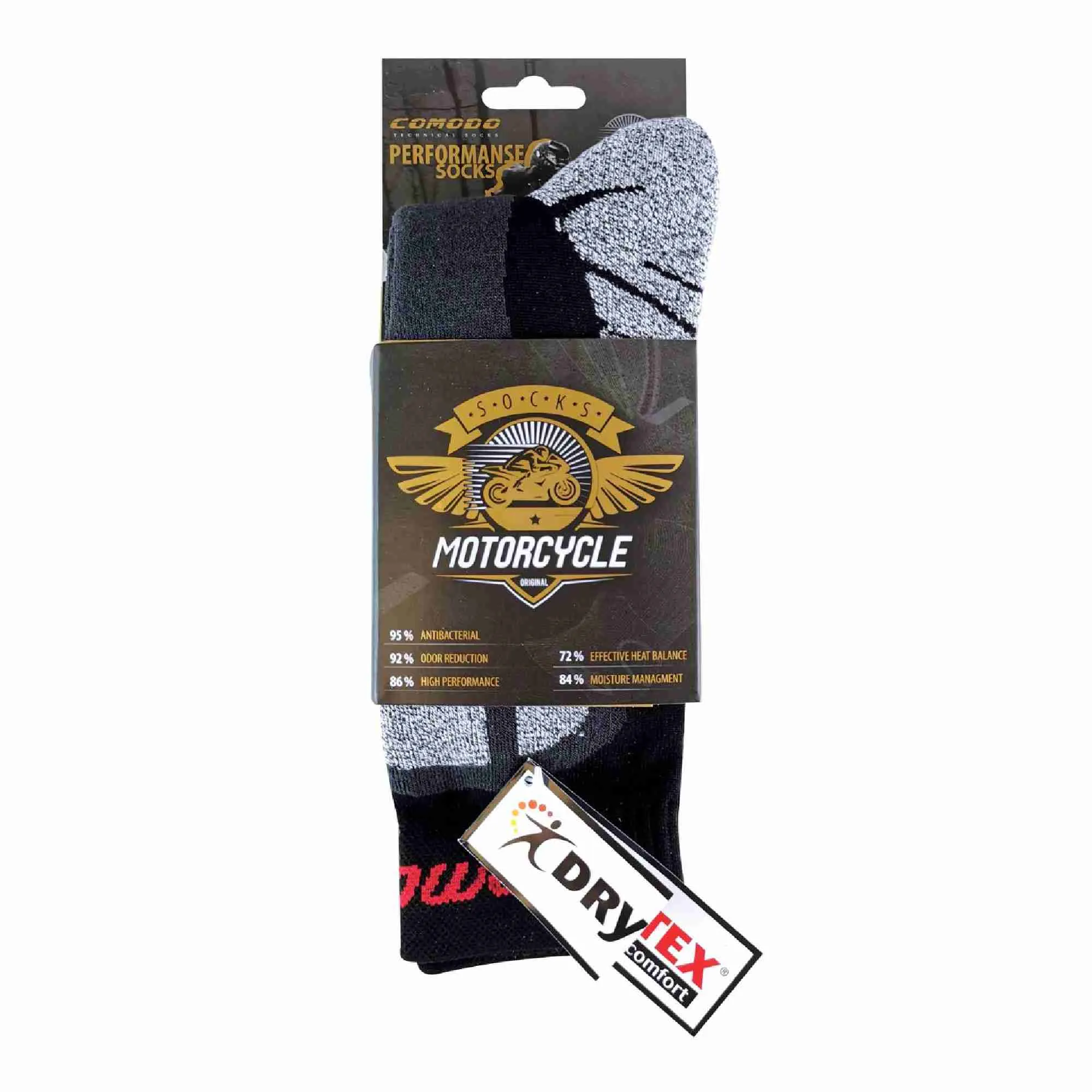 1 Pack Mens Thick Motorbike Moisture Wicking Dri-Tech Socks