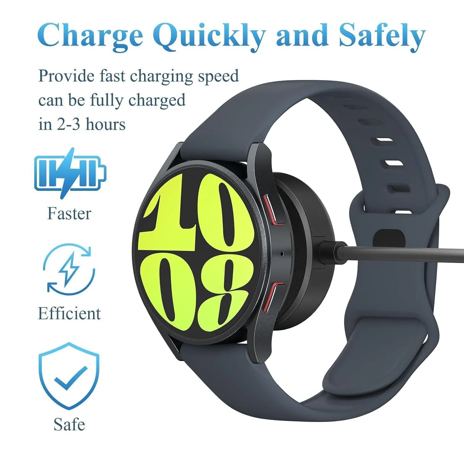 1 Year Warranty Compatible for Samsung Galaxy Watch Charger 3.3ft USB C Magnetic Wireless Charging Cable for Galaxy Watch 4, 4 Classic, 3, 5, 5 Pro, Active 2 Compatible with Galaxy Smartwatches, Black