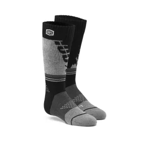 100% TORQUE BLACK & GREY YOUTH MOTO SOCKS