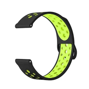 18mm Samsung Gear Sport silicone strap - Black & green