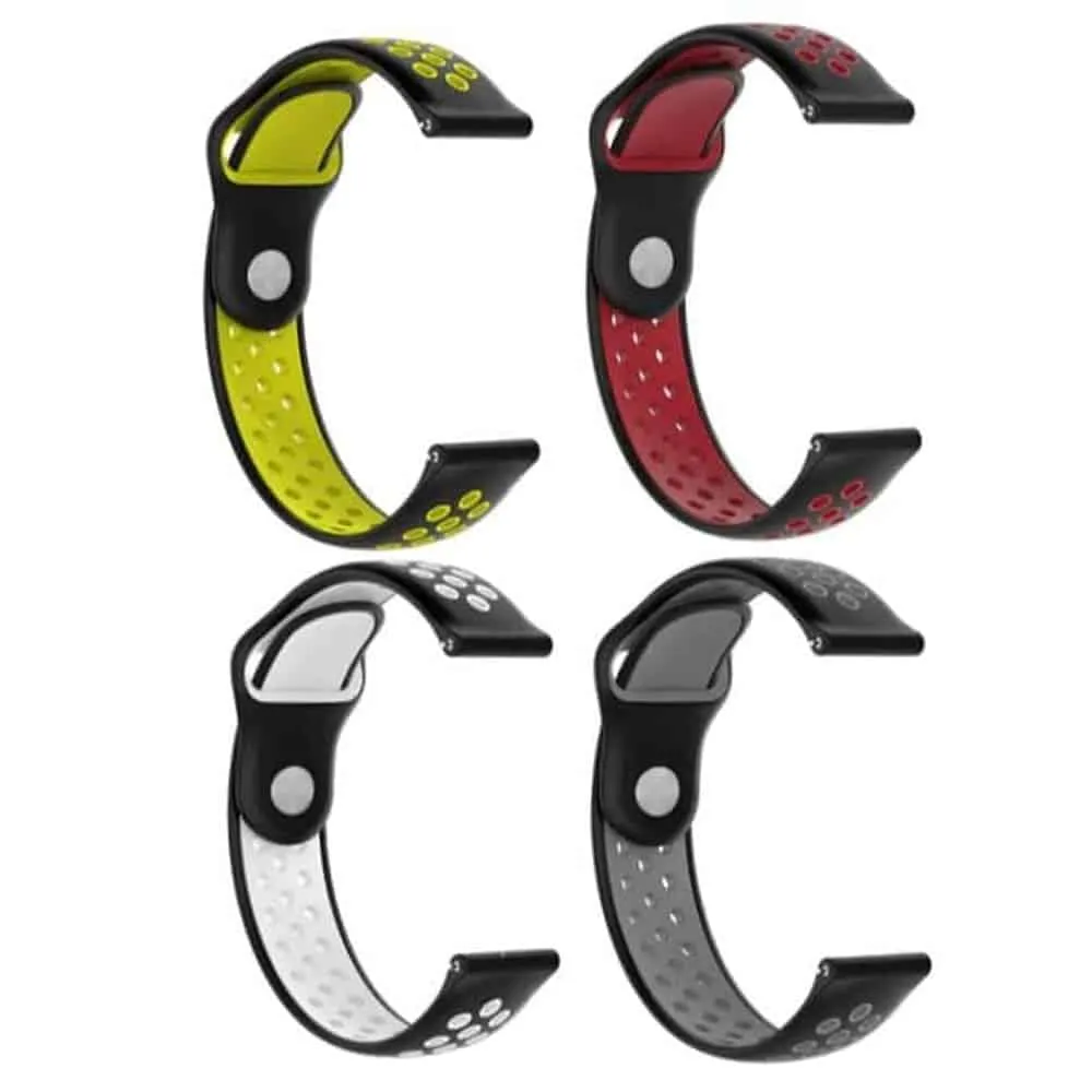 18mm Samsung Gear Sport silicone strap - Black & white