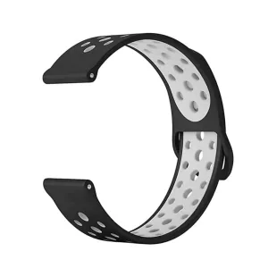 18mm Samsung Gear Sport silicone strap - Black & white