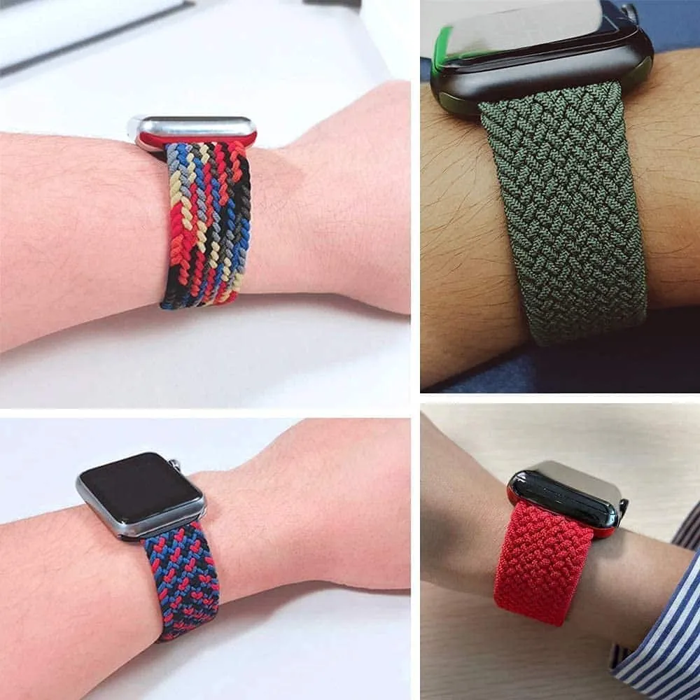 20mm Braided Solo Loop Band,Size:M(145mm) - Red