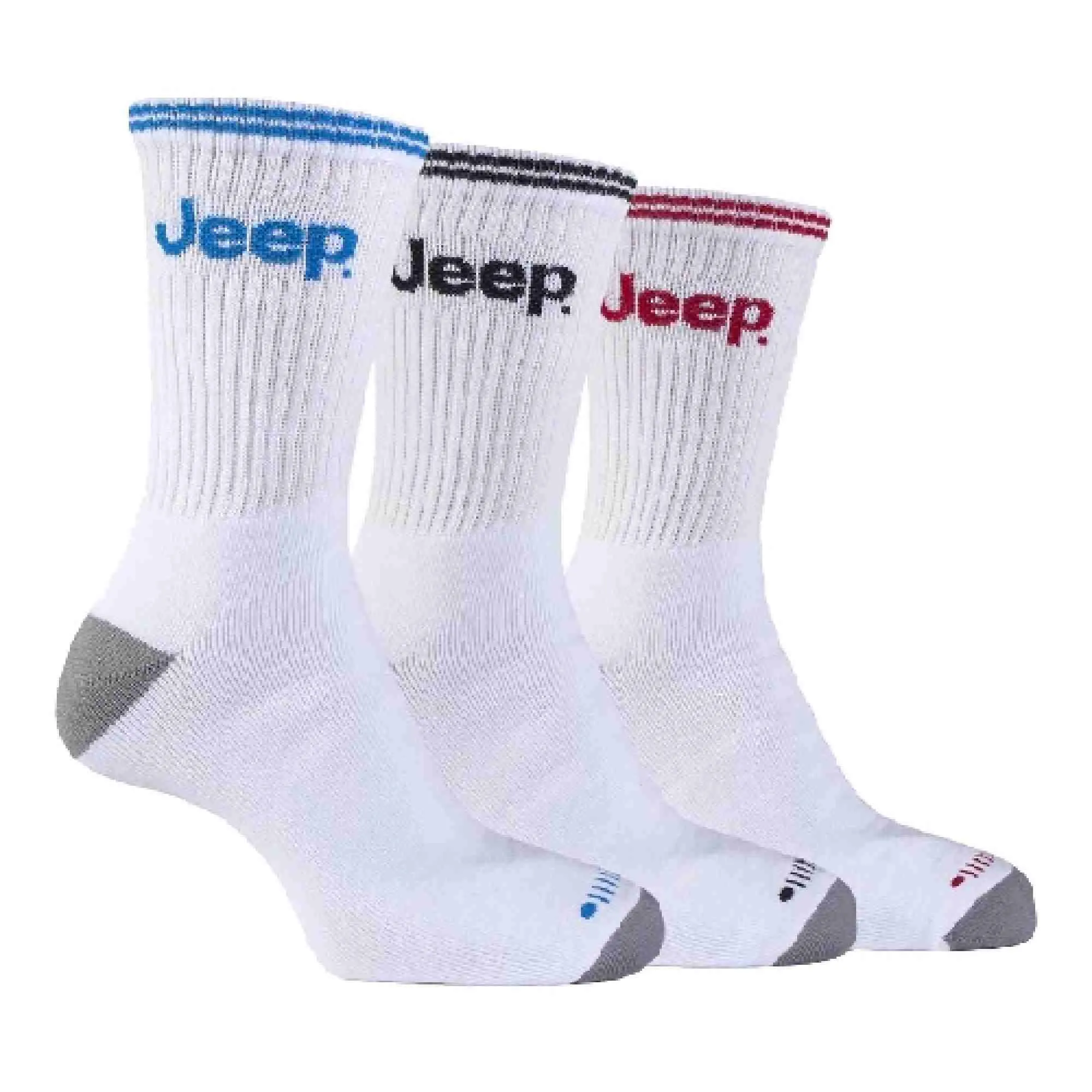 3 Pack Mens Cotton Thick Cushioned Terry Sport Socks with Retro Stripe