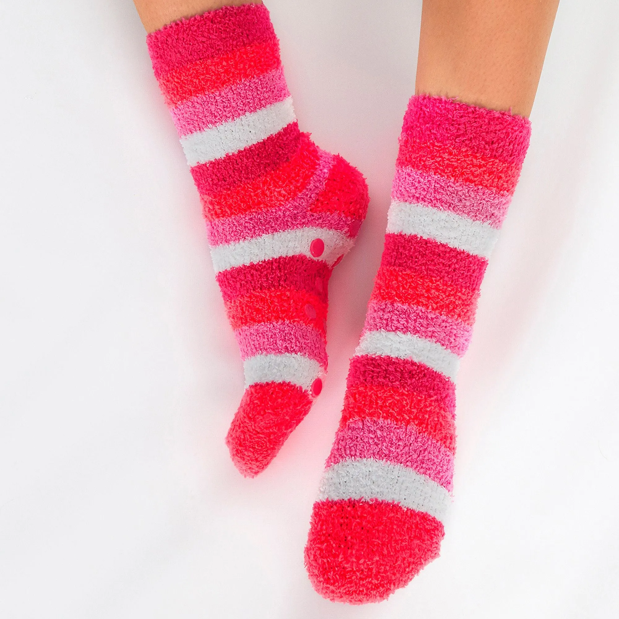 4 Pack Ladies Cosy Soft Fulffy Slipper Bed Socks with Grips