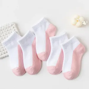 5 Pairs/Lot Cotton Children Socks New Fashion Black White Gray For 1-12 Years Kids Teen Student Baby Girl Boy Socks