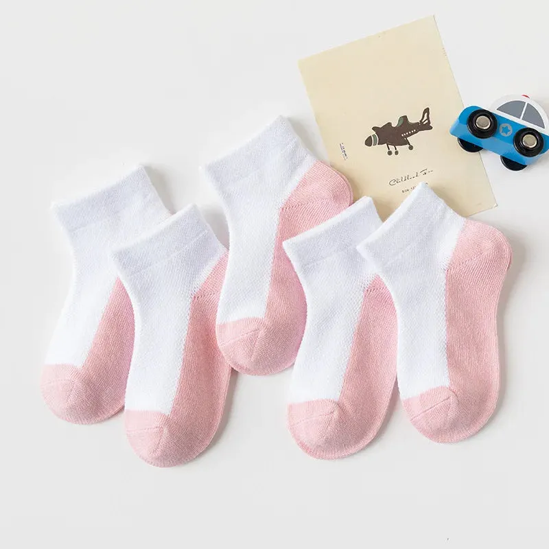 5 Pairs/Lot Cotton Children Socks New Fashion Black White Gray For 1-12 Years Kids Teen Student Baby Girl Boy Socks