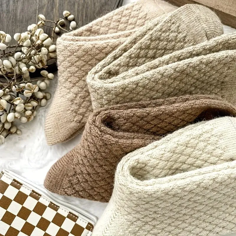 6-Pairs: Autumn and Winter Thick Warm Solid Socks