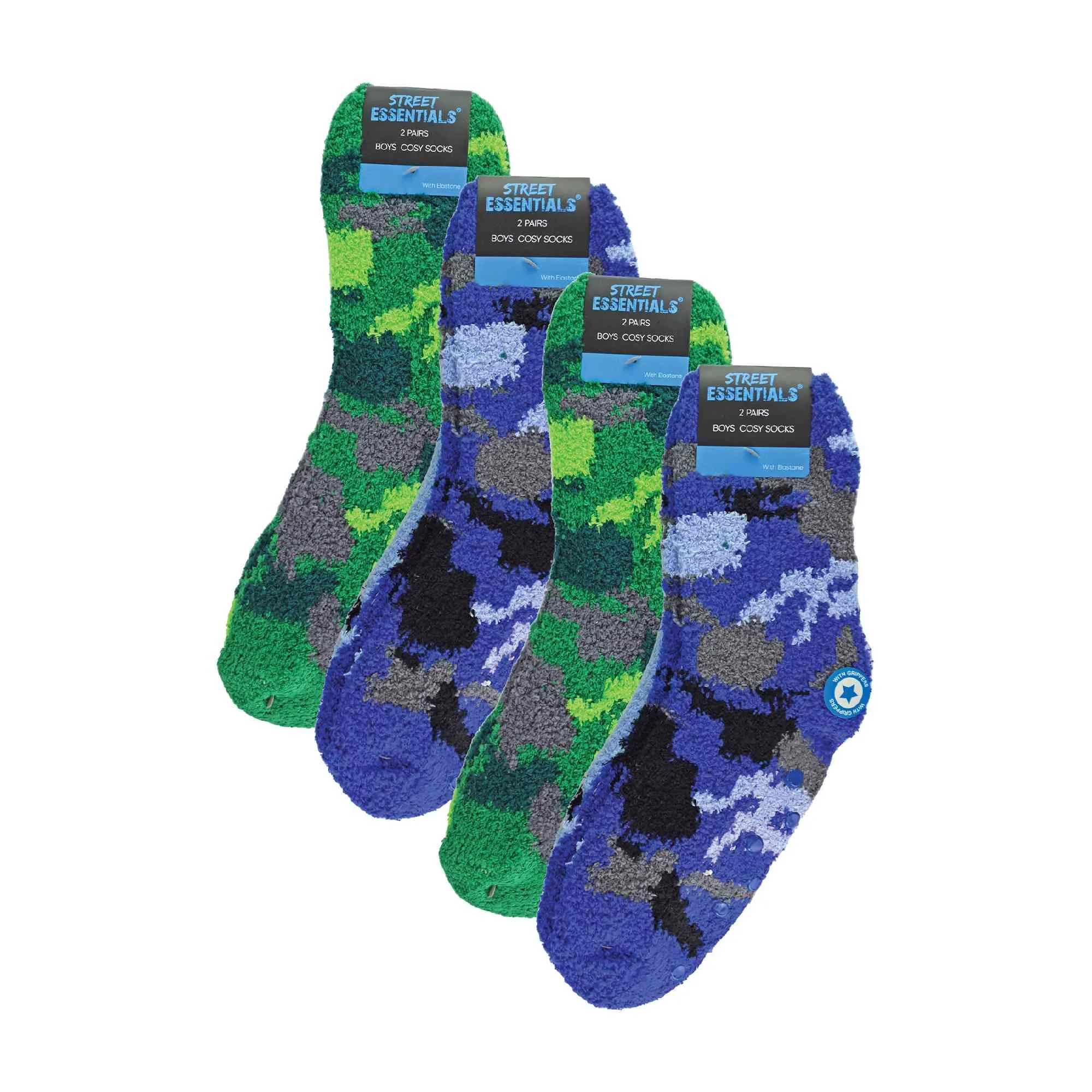 8 Pack Boys Soft Fluffy Slipper Bed Socks (4 Sizes)