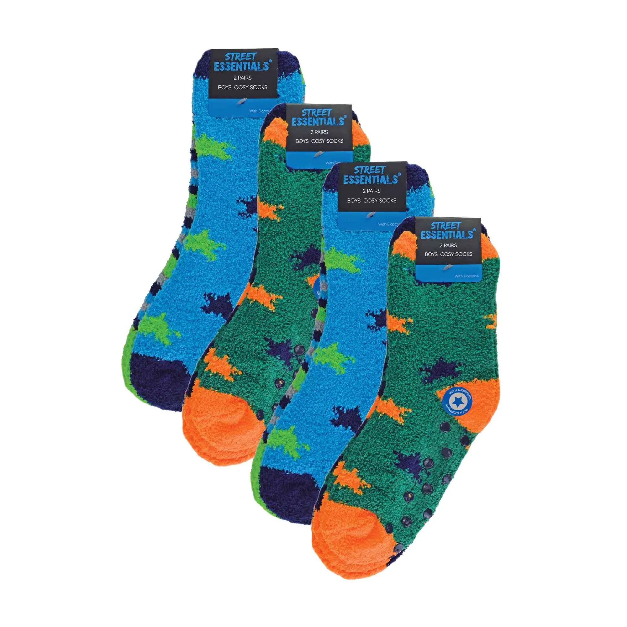 8 Pack Boys Soft Fluffy Slipper Bed Socks (4 Sizes)