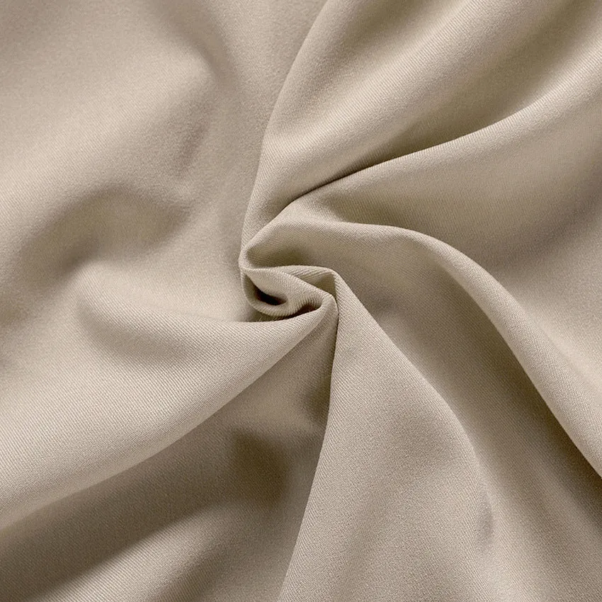 A High Collar Khaki Blouse Long Sleeve