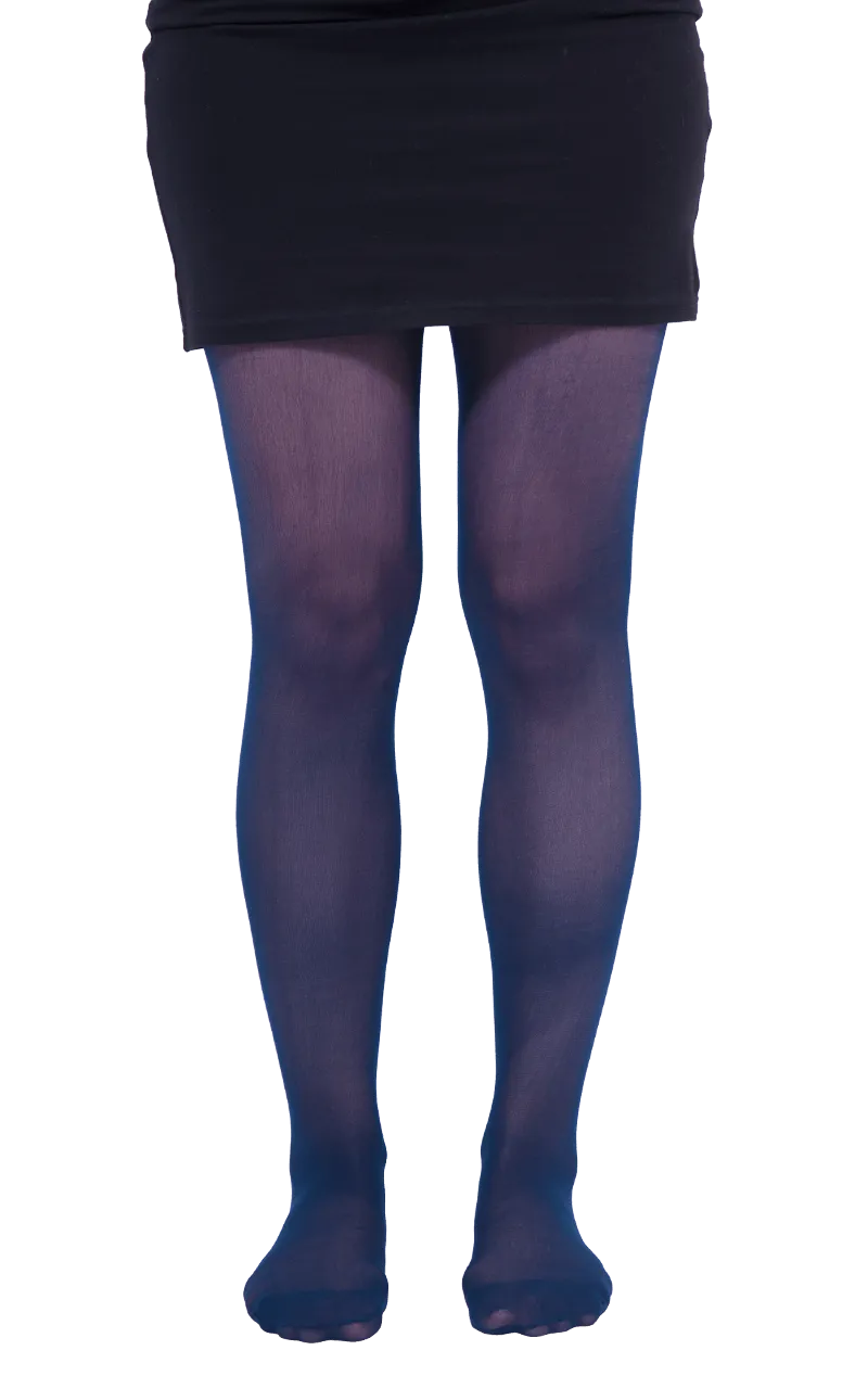 Adult Thick Translucent Tights Blue