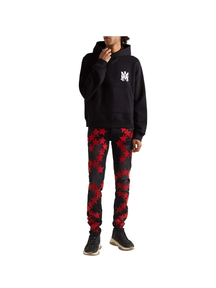 AMIRI   Chemist Skinny-Fit Suede-Appliquéd Distressed Jeans