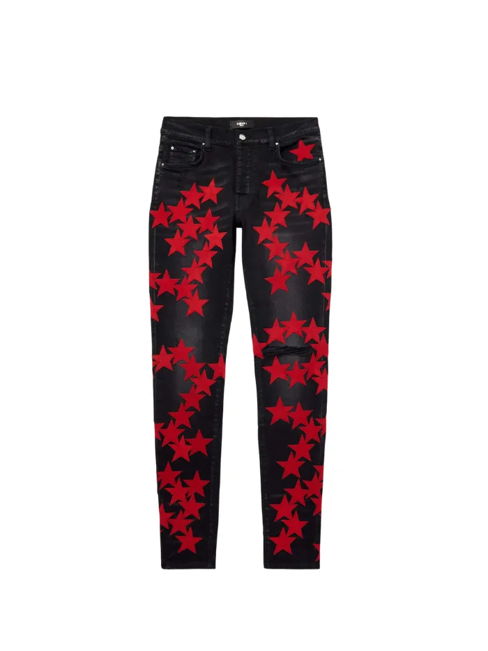 AMIRI   Chemist Skinny-Fit Suede-Appliquéd Distressed Jeans