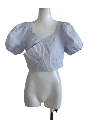 Ash Purple Plain Puff Sleeve Top
