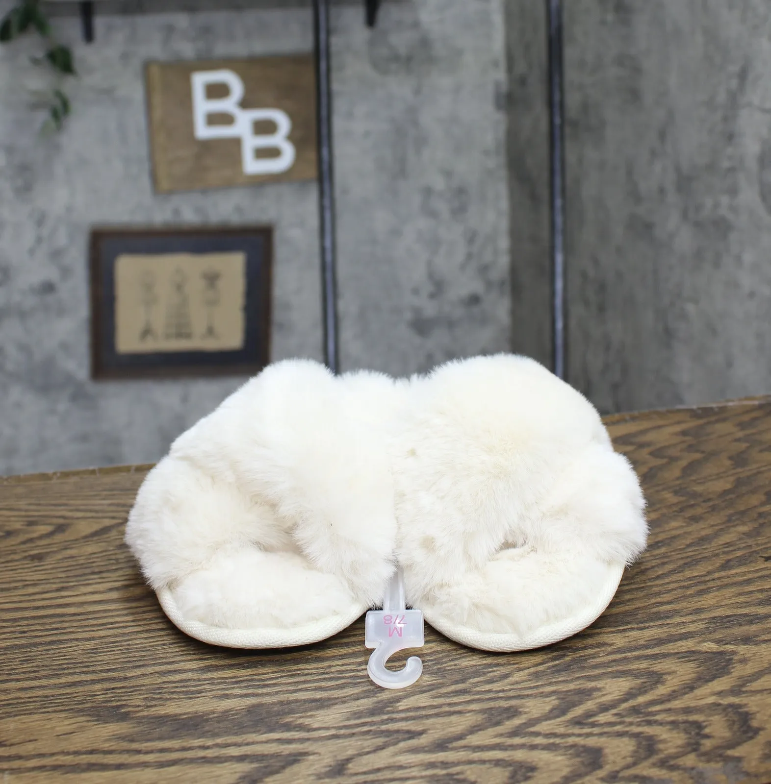 Auden Womens Paris Crossband Slide Slippers 91309154 Cream Off White M (7/8)