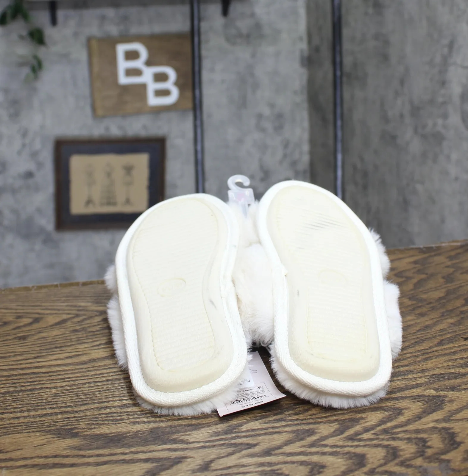 Auden Womens Paris Crossband Slide Slippers 91309154 Cream Off White M (7/8)