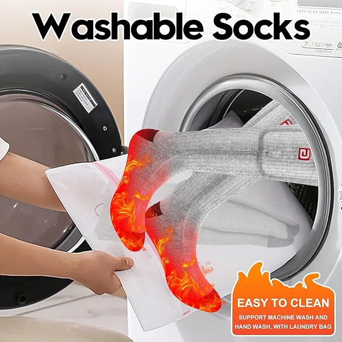 Autocastle Electric Battery Heated Socks Rechargeable Battery Powered Heating Sox Cold Weather Heat Socks for Men Women Outdoor Ride Camp Hike Warm Winter Socks Motorcycle Ski Thermo Foot Warmer Socks