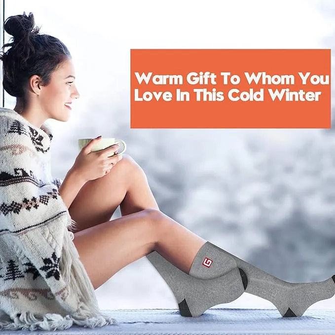 Autocastle Electric Battery Heated Socks Rechargeable Battery Powered Heating Sox Cold Weather Heat Socks for Men Women Outdoor Ride Camp Hike Warm Winter Socks Motorcycle Ski Thermo Foot Warmer Socks