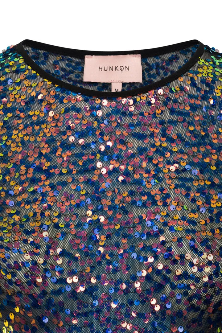 Aya Sequin Blouse - Black
