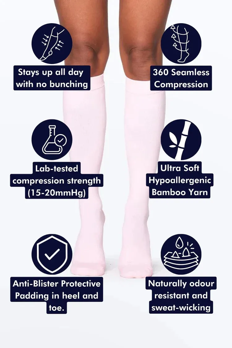 Baby Pink Bamboo Compression Socks