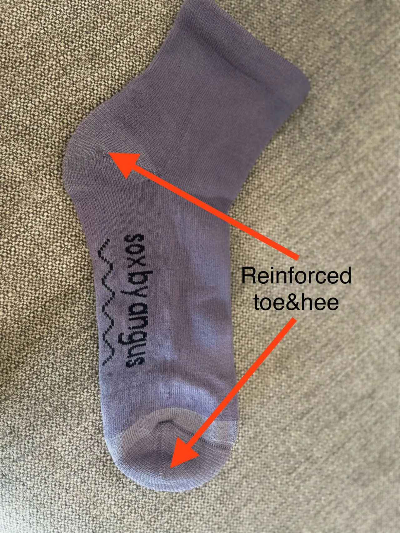 Bamboo a Quarter Crew Cushion Foot Loose Top socks - NO SEAM - Fawn