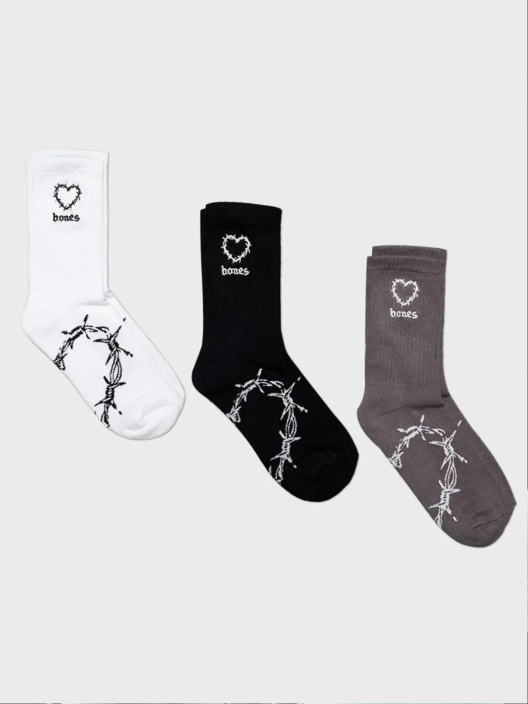 BARBED HEART SOCKS - 3 PACK