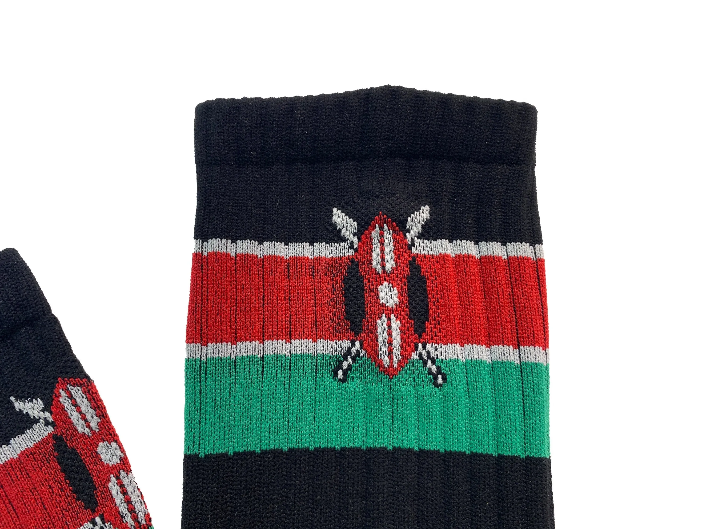 Base Layer - Sports Socks in Kenya Flag (Crew Length)