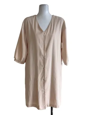 Beige Buttoned Long Blouse TEM