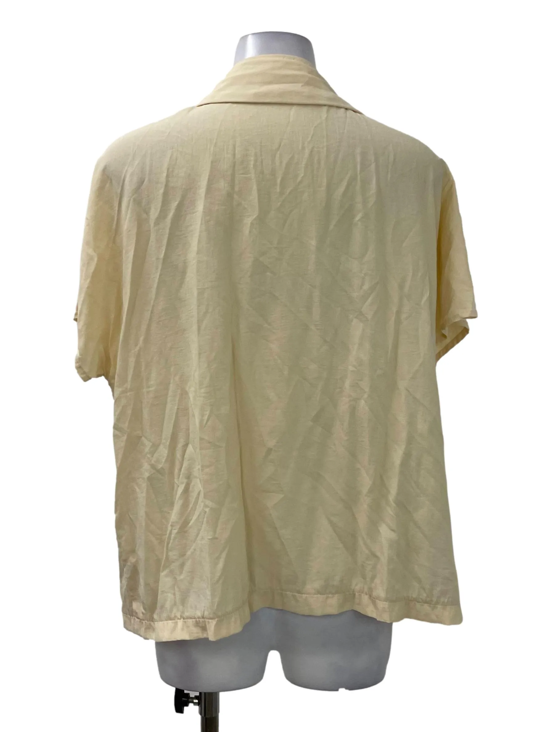 Beige Collar Double Button Top