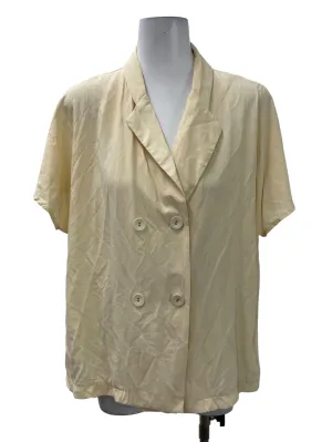 Beige Collar Double Button Top