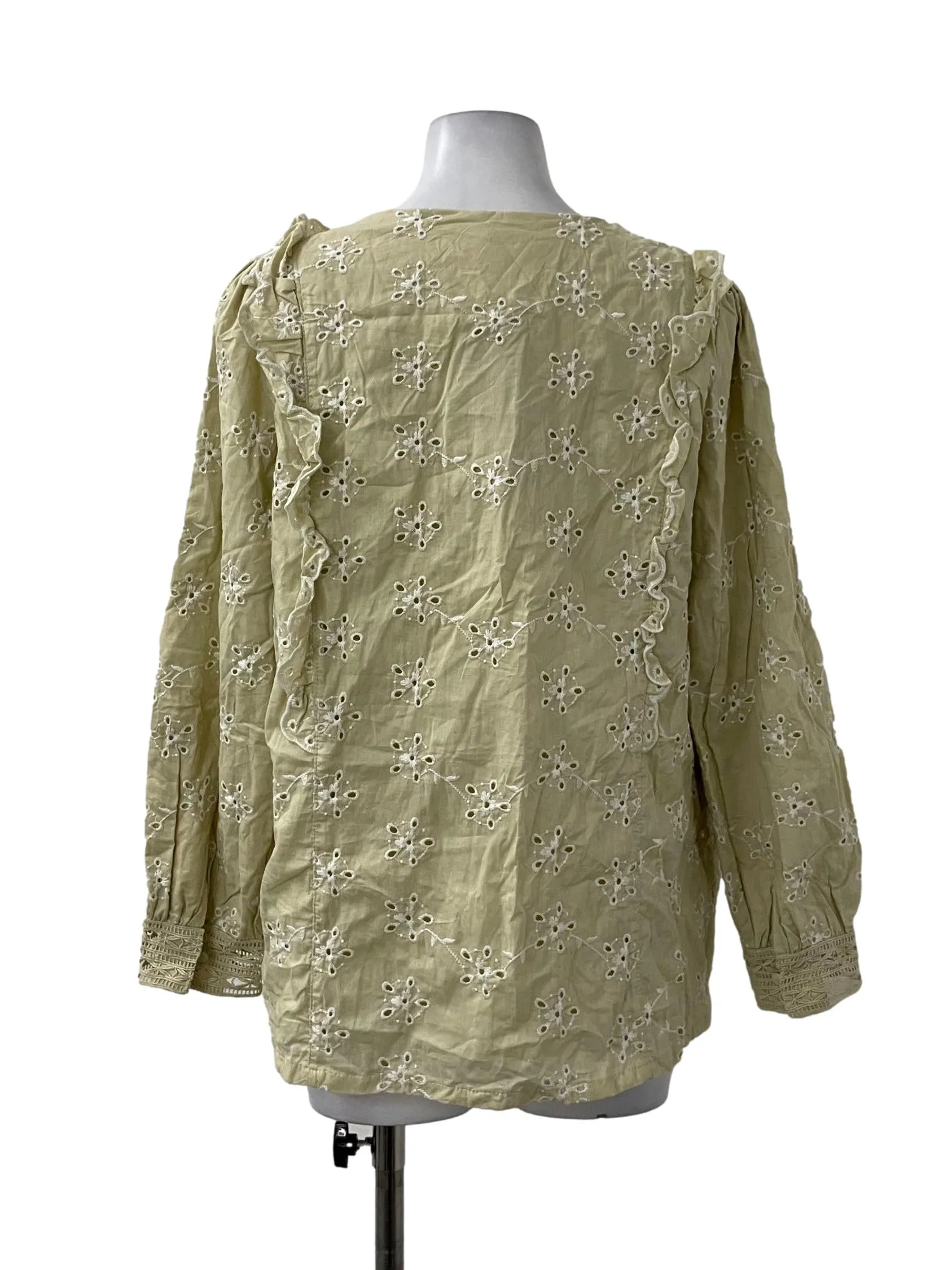 Beige Floral Long Sleeve Top