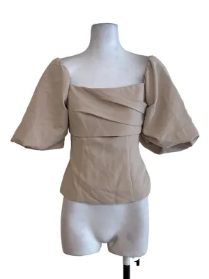 Beige Puffy Sleeve Top LB