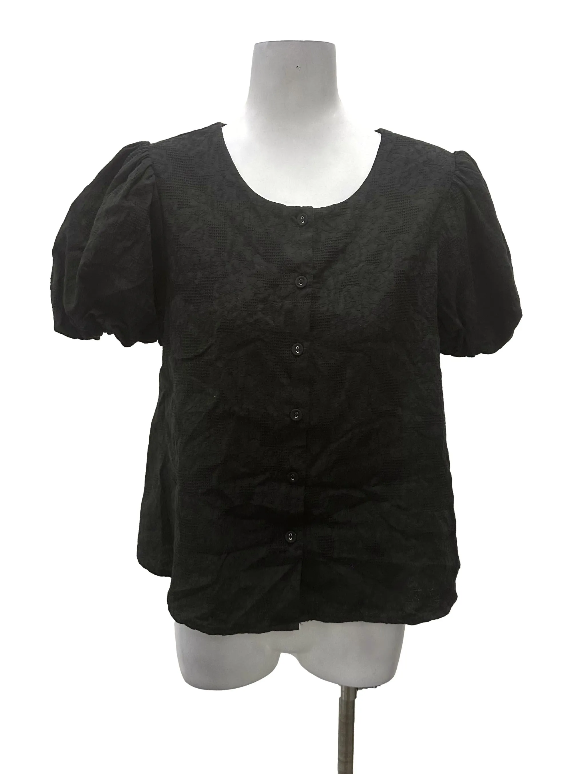 Black Button Blouse