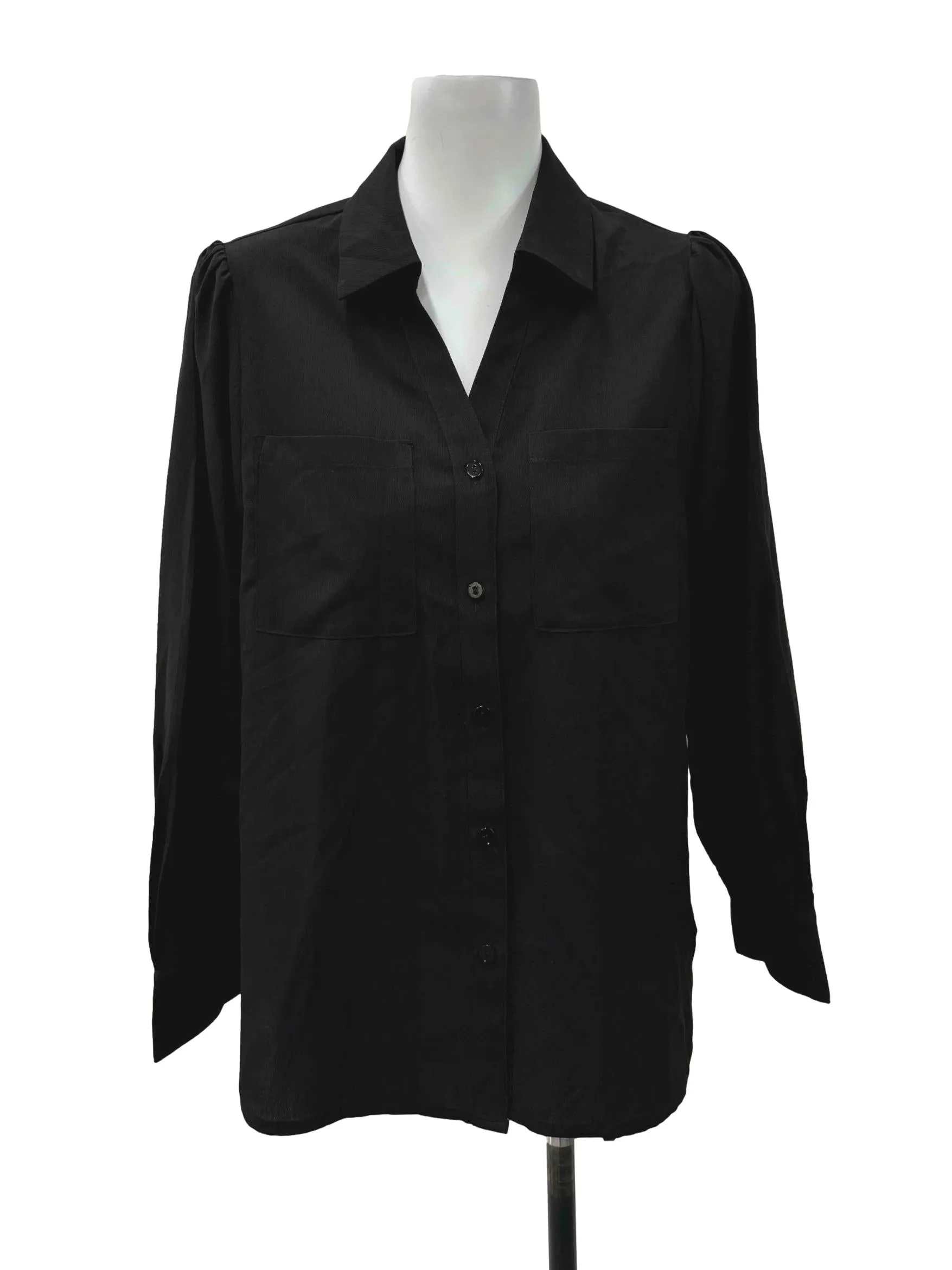 Black Buttoned Down Blouse