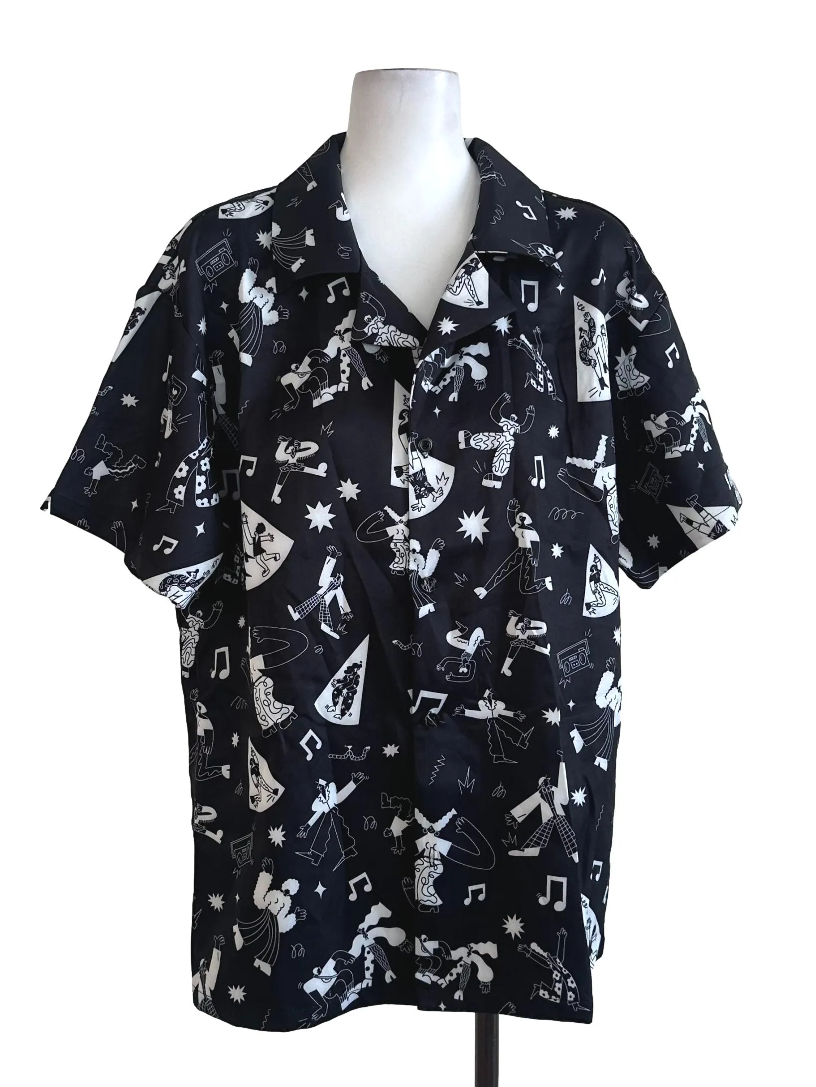 Black Collar Pattern Top