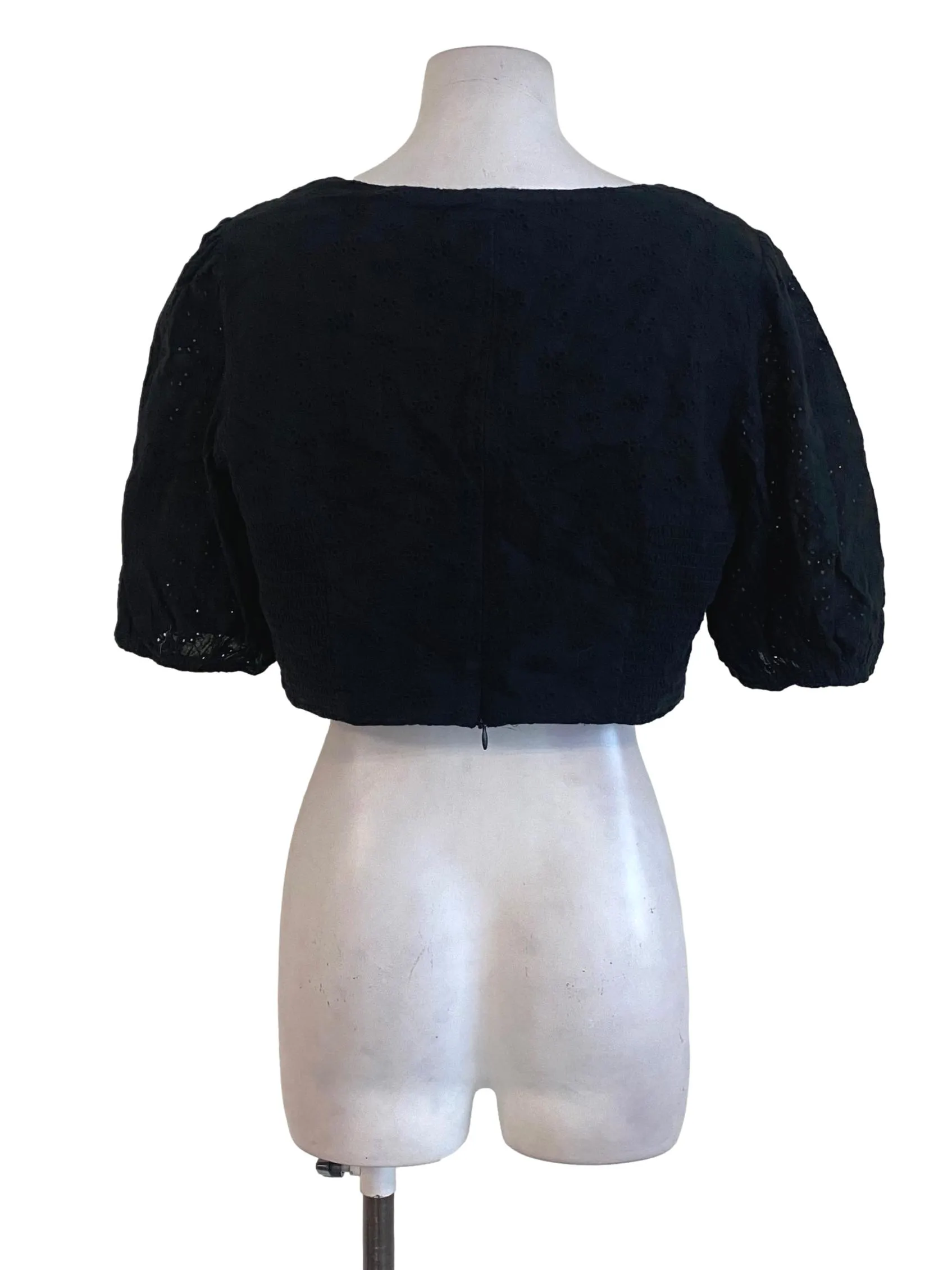 Black Embroidered Top LB
