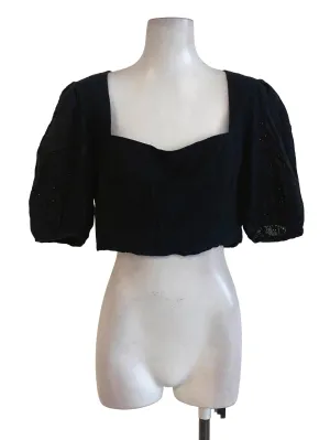 Black Embroidered Top LB