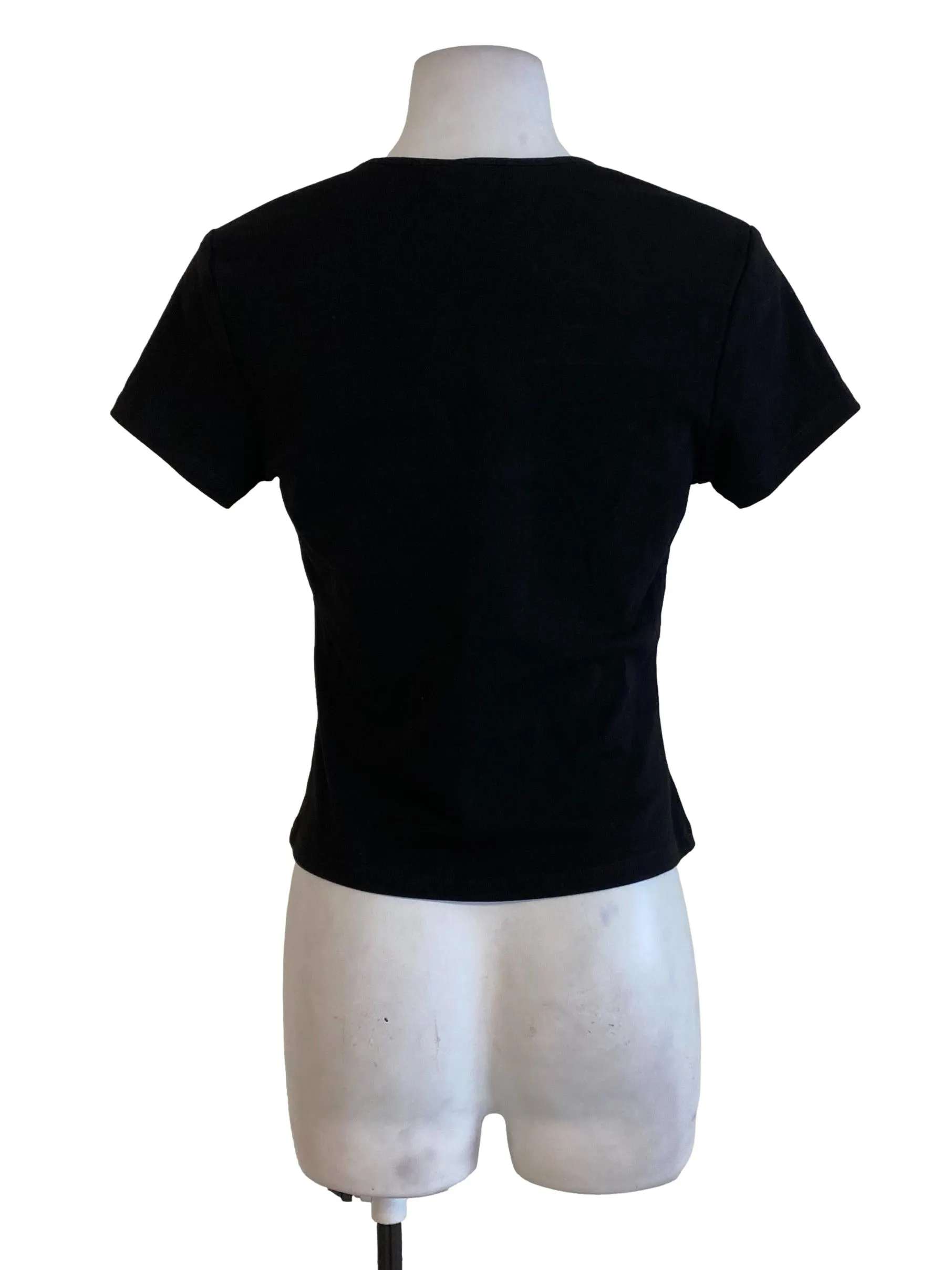 Black Square Neck Top