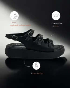 Black Triple Strap Sandals