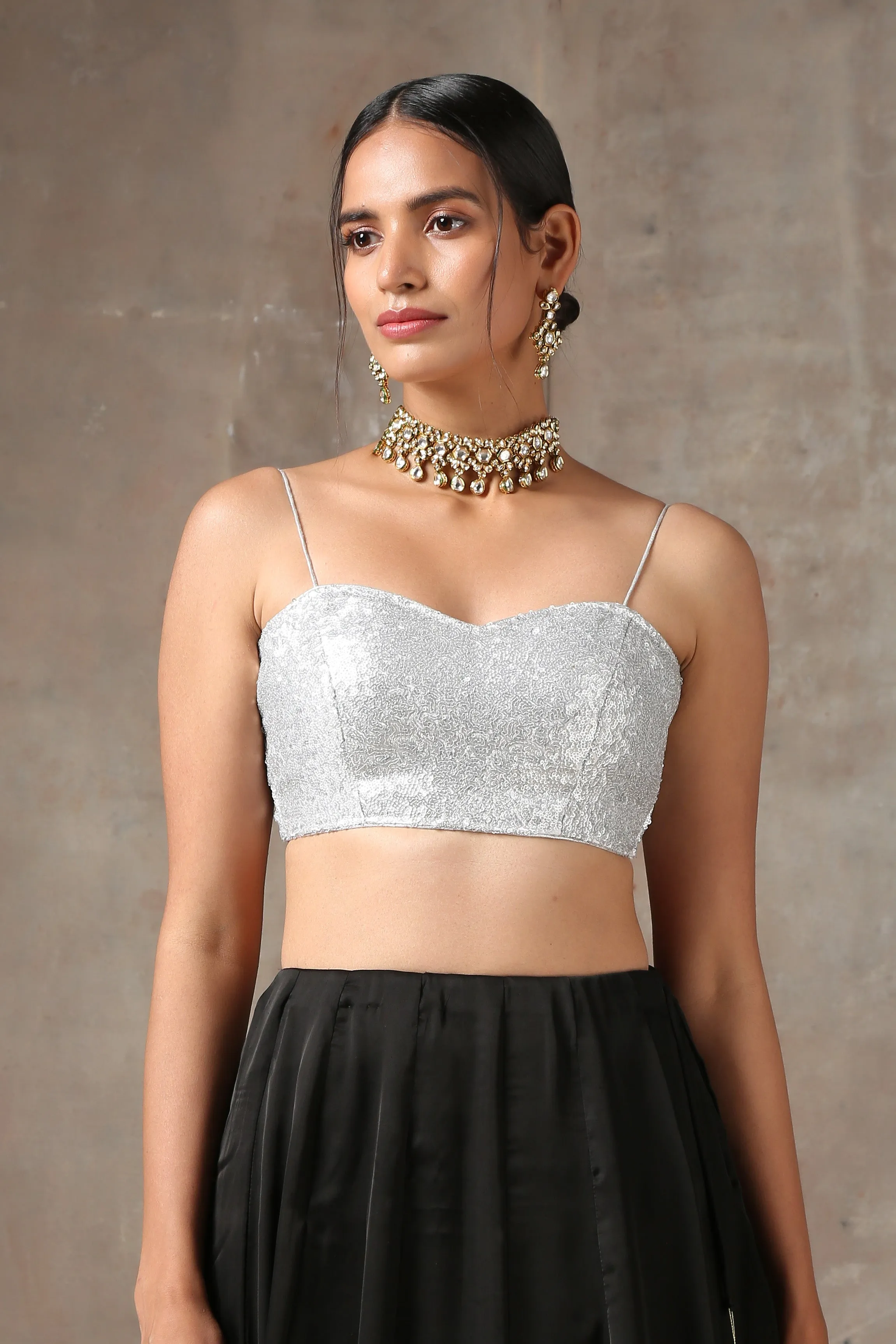 Blouse - Dull Silver Sequin