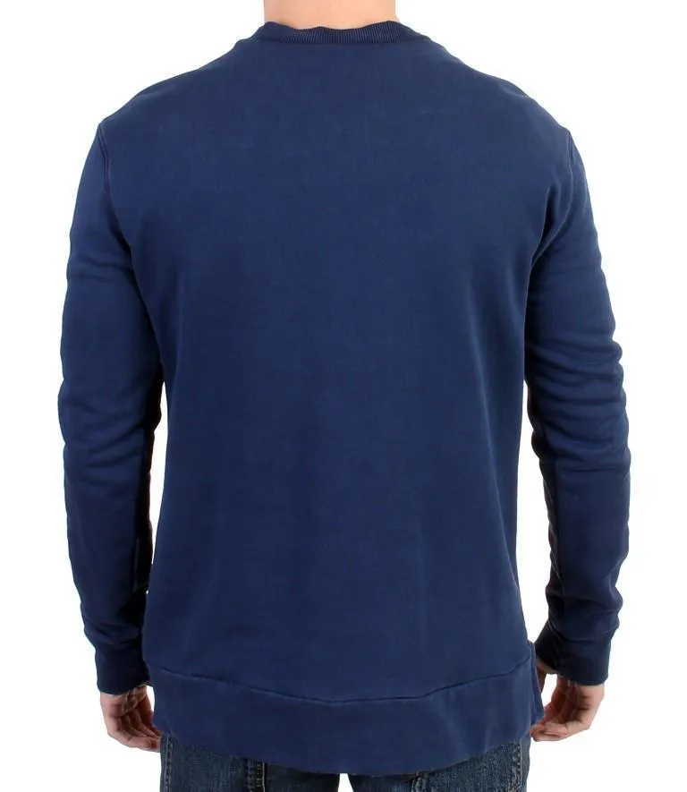 Blue crewneck cotton sweater