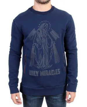 Blue crewneck cotton sweater