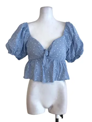 Blue Polk Dot Blouse LB