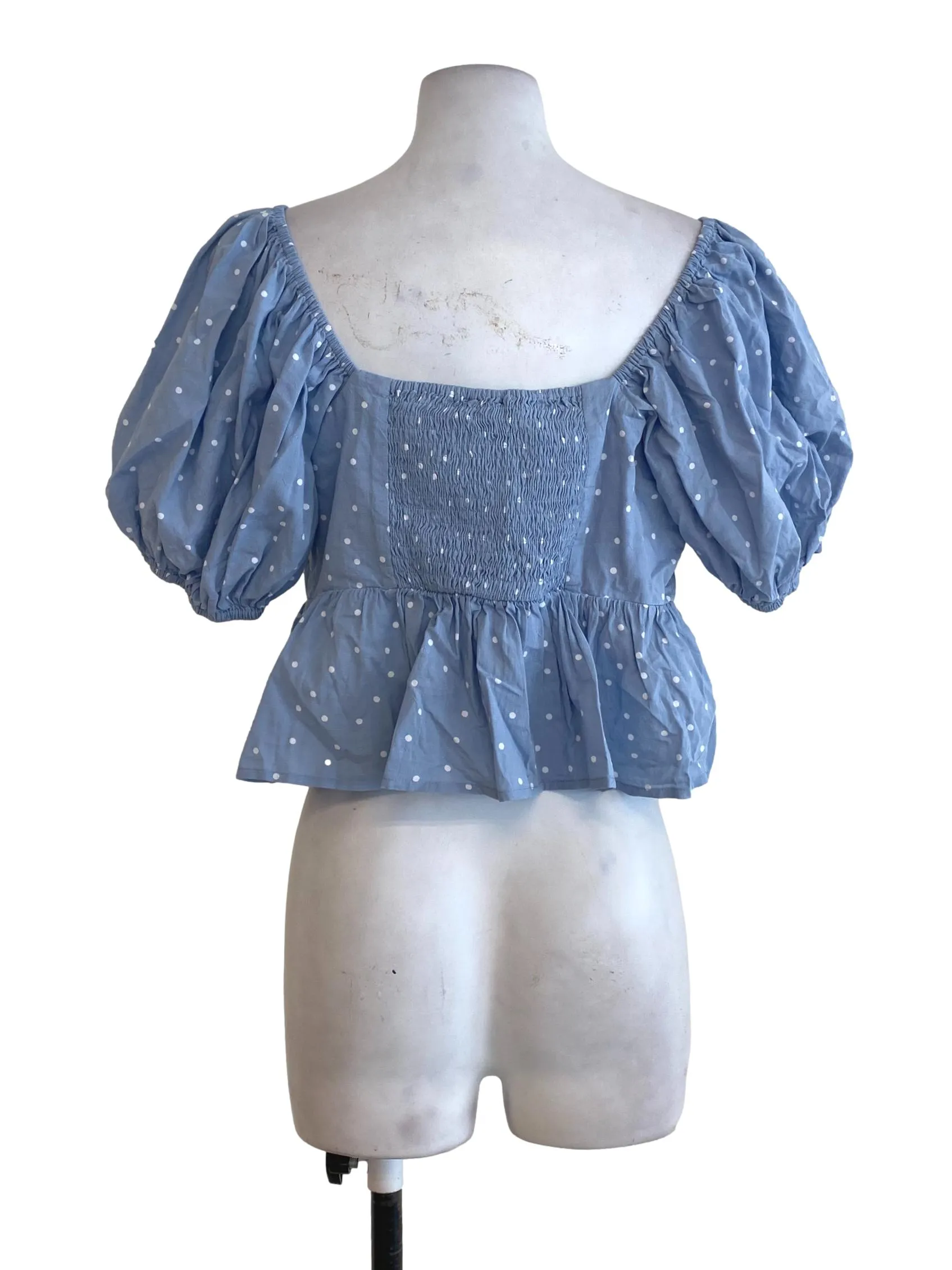 Blue Polk Dot Blouse LB