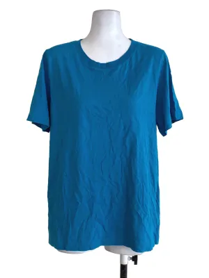 Blue Round Neck Top