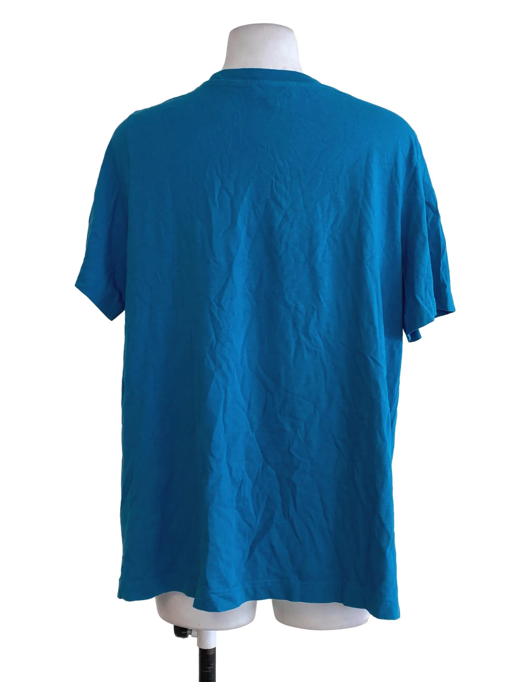 Blue Round Neck Top