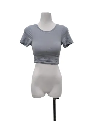 Blue Side Gathered Top