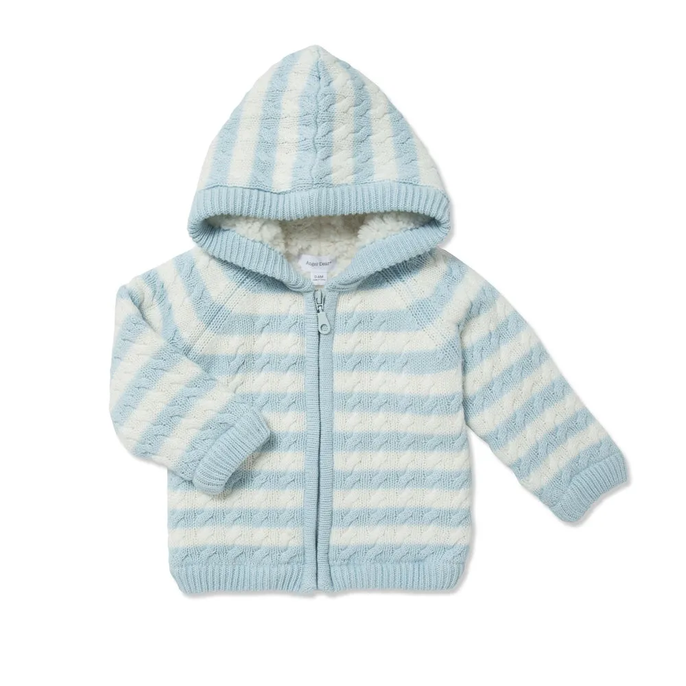 Blue Stripe Sherpa Hoodie