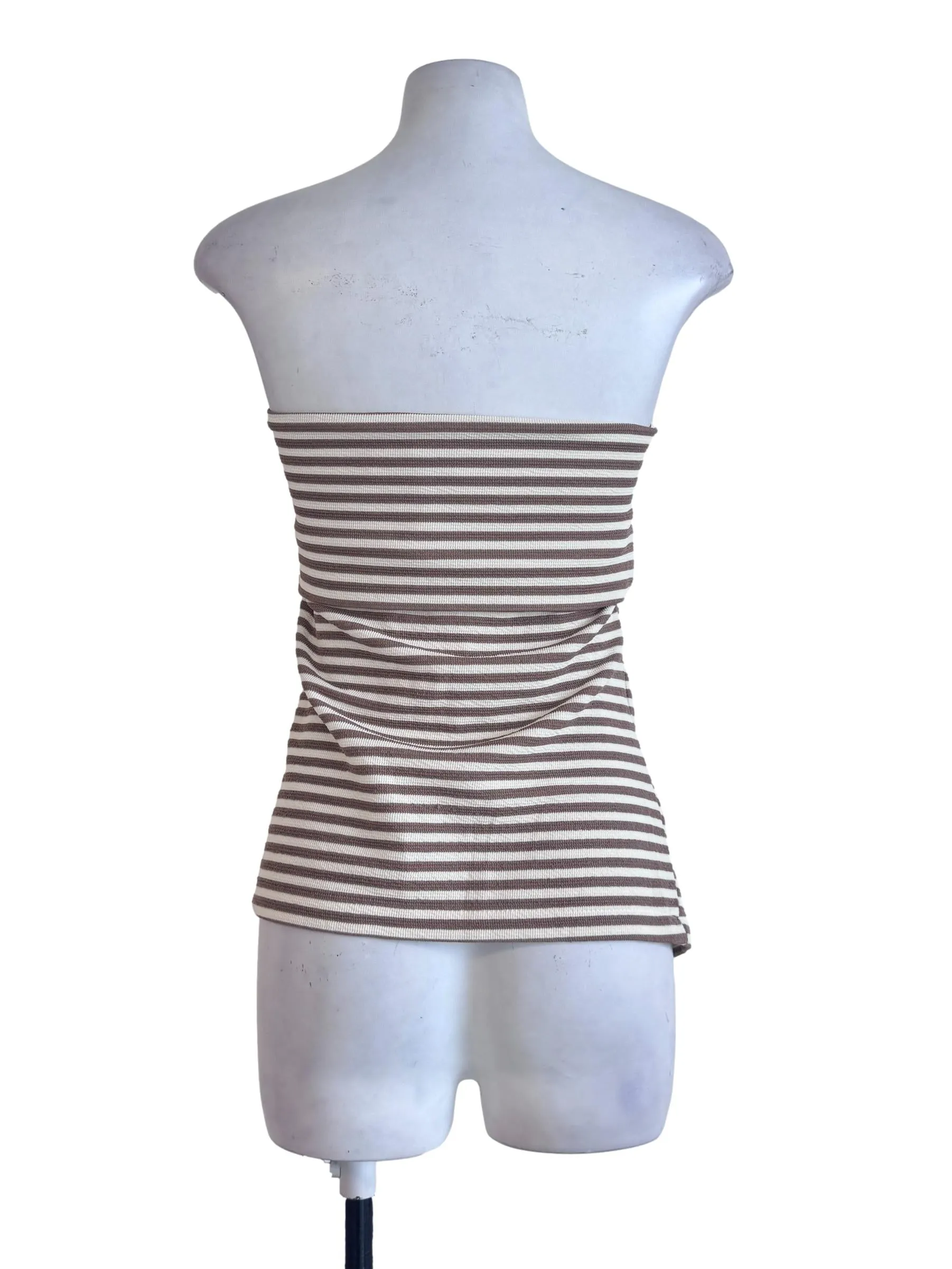 Brown Stripes Tube Top